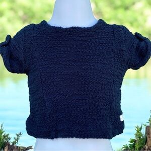 ❄️ 50% off winter 7 For all Mankind blue short sleeve Baby Girl Sweater 12M